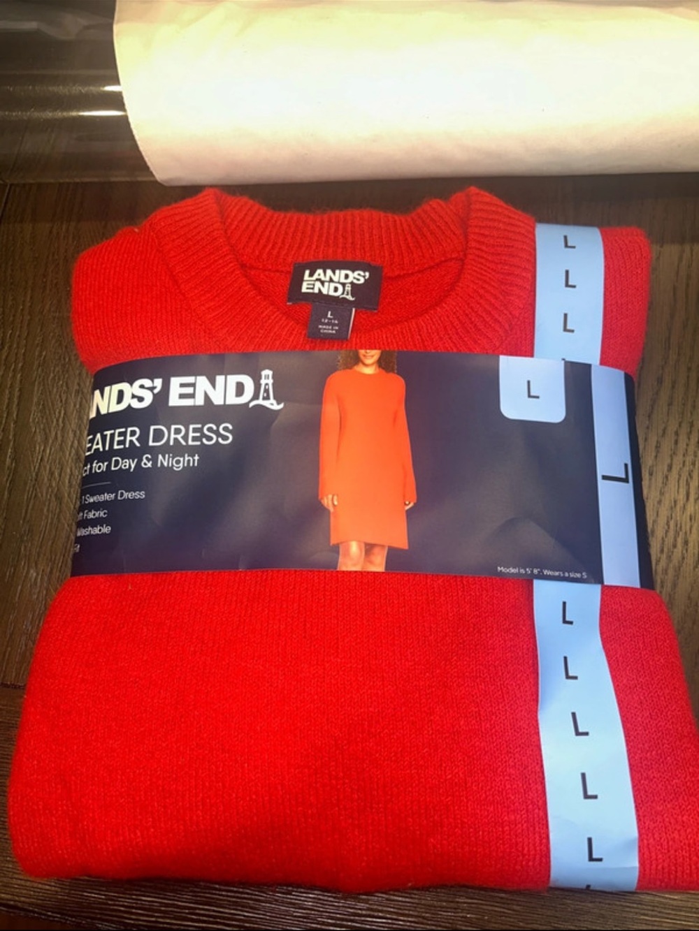 Lands' End Red Sweater Dress - Picture 2 of 6